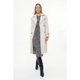 GreenPoint, Palton din amestec de lana, Bej deschis, 40