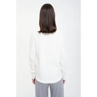 GreenPoint, Pulover cu decolteu rotund, Alb optic, XL