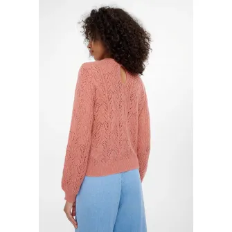 GreenPoint, Pulover din amestec de lana cu decupaj pe partea din spate, Rosu stins, XL