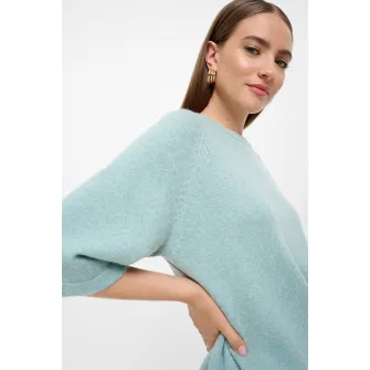 GreenPoint, Pulover uni cu maneci medii, Verde deschis, S