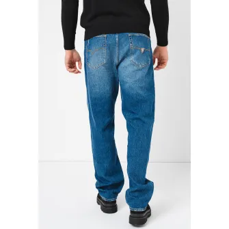 GUESS, Blugi relaxed fit Mike, Albastru inchis, W31-L32