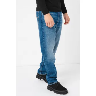 GUESS, Blugi relaxed fit Mike, Albastru inchis, W31-L32
