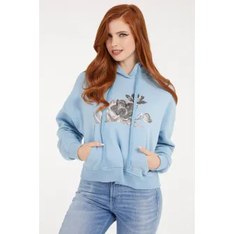 GUESS, Blugi skinny cu aspect decolorat 1981, Albastru lavanda, W27-L31