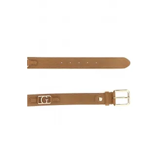 GUESS, Curea din piele intoarsa cu detaliu logo, Caramel, 95