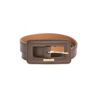 GUESS, Curea ingusta din piele ecologica, Maro fango, 85