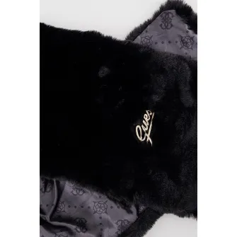 GUESS, Fular cu logo, Negru