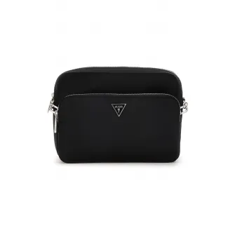 GUESS, Geanta crossbody cu logo discret Milano, Negru