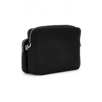 GUESS, Geanta crossbody cu logo discret Milano, Negru