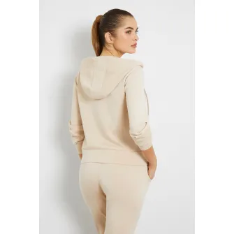 Guess, Hanorac din amestec de modal, pentru fitness, Bej deschis, XS