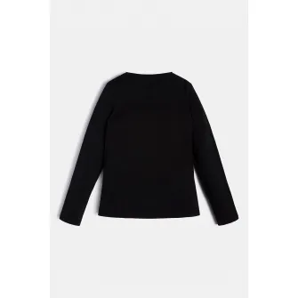 GUESS JEANS, Bluza cu imprimeu logo si strasuri, Negru, 146-152 CM