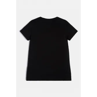 GUESS JEANS, Tricou cu imprimeu logo si strasuri, Negru, 140-146 CM
