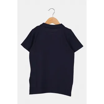 GUESS JEANS, Tricou polo cu logo discret, Bleumarin, 135-139 CM