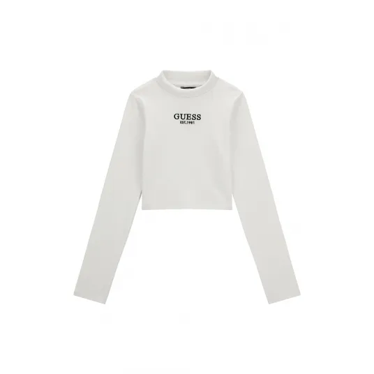 GUESS KIDS, Bluza cu striatii si logo brodat, Alb murdar, 125-135 CM