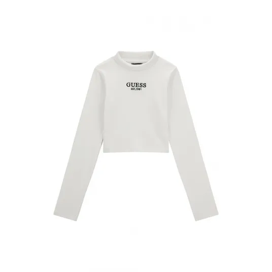 GUESS KIDS, Bluza cu striatii si logo brodat, Alb murdar, 147-157 CM