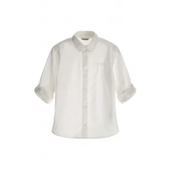 GUESS KIDS, Camasa din amestec de bumbac cu guler ascutit, Gri deschis, 130-134 CM