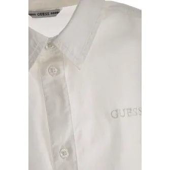GUESS KIDS, Camasa din amestec de bumbac cu guler ascutit, Gri deschis, 130-134 CM