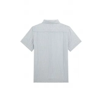 Guess Kids, Camasa din amestec de in cu model in dungi, Alb, Albastru lavanda, 135-139 CM