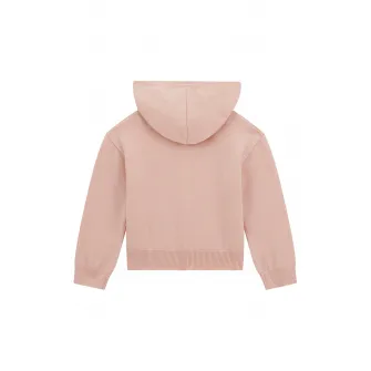 GUESS KIDS, Hanorac cu terminatii elastice si striatii, Roz prafuit, 84-90 CM