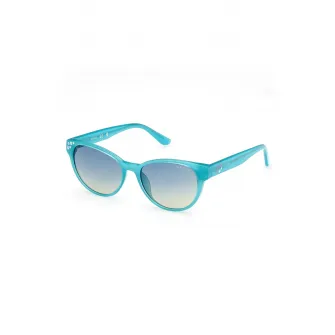 GUESS KIDS, Ochelari de soare rotunzi cu logo, Albastru glaciar, 49-15-135