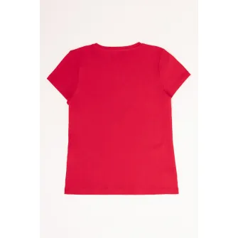 GUESS KIDS, Tricou cu imprimeu logo si strasuri, Rosu inchis, 124-130 CM