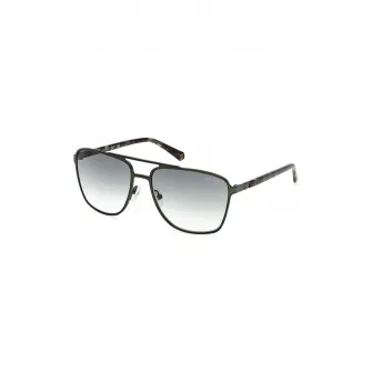 GUESS, Ochelari de soare aviator cu lentile in degrade, Negru, Gri, 60-17-145