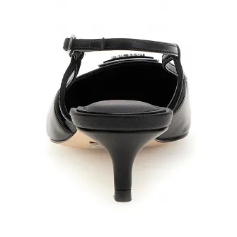Guess, Pantofi de piele cu toc kitten, Negru, 38