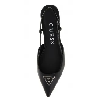 Guess, Pantofi de piele cu toc kitten, Negru, 38
