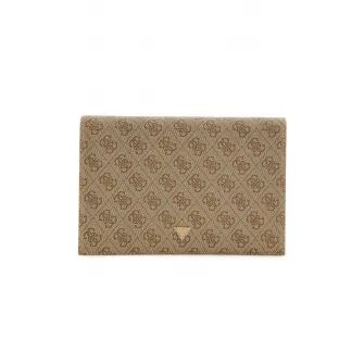 GUESS, Portcart de piele ecologica Noreen, Maro nisip