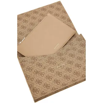GUESS, Portcart de piele ecologica Noreen, Maro nisip