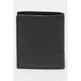GUESS, Portofel pliabil din piele, Negru