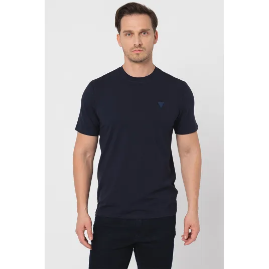 Guess, Tricou din amestec de bumbac pentru antrenament, Bleumarin, L