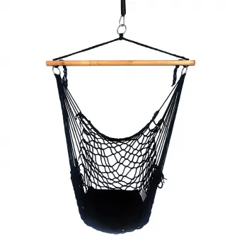 Hamac suspendat Kring Luna, perna inclusa, negru