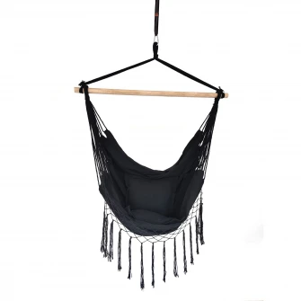 Hamac suspendat Kring Relaxy, 100x130 cm, negru