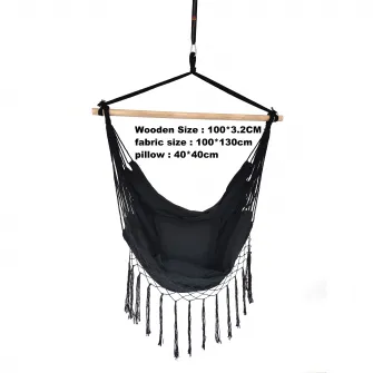 Hamac suspendat Kring Relaxy, 100x130 cm, negru