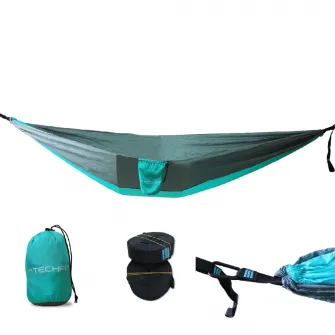 Гамак Techfit, 275x140 см, бирюзовый/серый