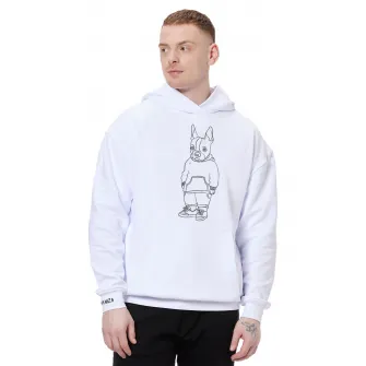 HAMZA, Hanorac lejer cu imprimeu grafic, Negru, Alb, XL