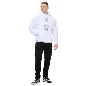HAMZA, Hanorac lejer cu imprimeu grafic, Negru, Alb, XL