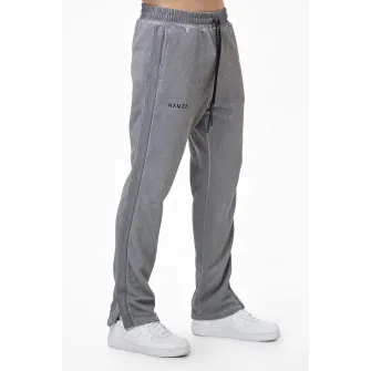 HAMZA, Pantaloni de trening cu croiala lejera si snur, Gri, S