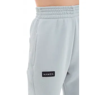 HAMZA, Pantaloni sport cu talie inalta Feel, Gri cenusiu, M
