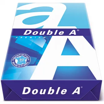 Hartie alba pentru copiator A4, 80g/mp, clasa A, Double A, 5 topuri/cutie, 500coli/top