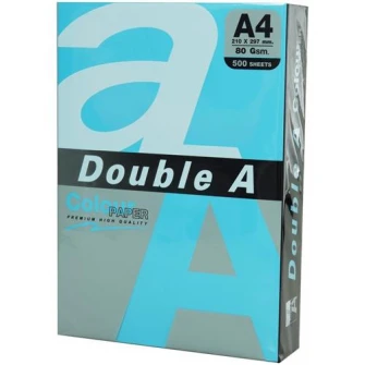 Hartie color pentru copiator A4, 80g/mp, 100coli/top, Double A, albastru intens