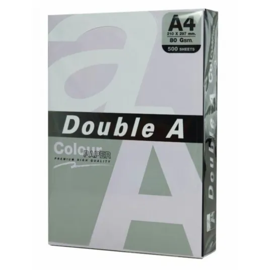 Бумага цветная для копировального аппарата А4, 80г/м2, 500 листов/топ, Double A - пастельно-лиловая
