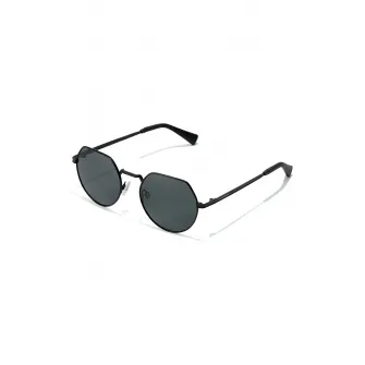 Hawkers, Ochelari de soare rotunzi unisex polarizati cu lentile uni, Negru, 52-19-140