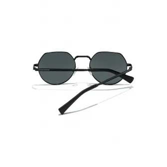 Hawkers, Ochelari de soare rotunzi unisex polarizati cu lentile uni, Negru, 52-19-140