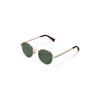 Hawkers, Ochelari de soare rotunzi unisex polarizati Moma, Auriu, Verde feriga, 50-20-140