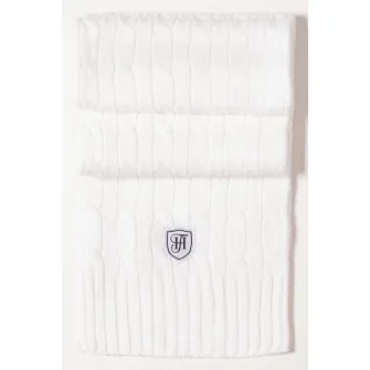 Heavy Tools, Fular din tricot cu model torsade Polly, Alb optic