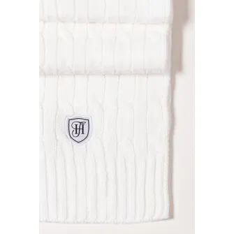 Heavy Tools, Fular din tricot cu model torsade Polly, Alb optic