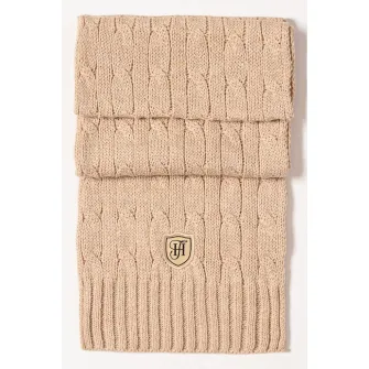 Heavy Tools, Fular din tricot cu model torsade Polly, Maro nisip