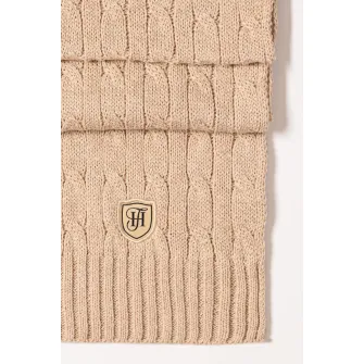 Heavy Tools, Fular din tricot cu model torsade Polly, Maro nisip