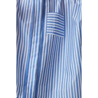 HELENE GALWAS, Camasa supradimensionata cu maneci lungi Bella, Alb, Albastru, M-L